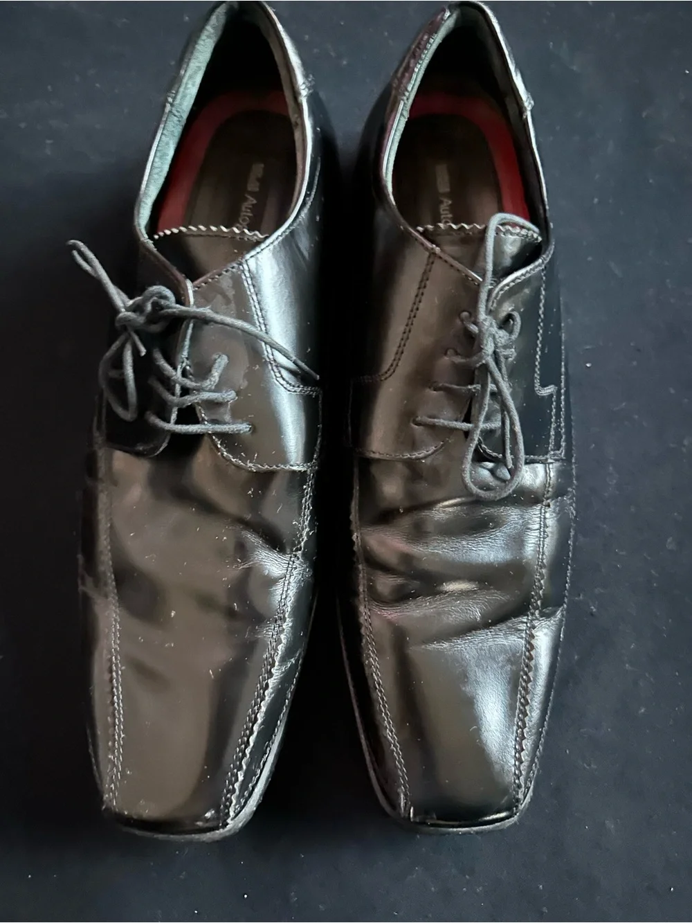 Marks & Spencer autograph Black Leather Lace-Up Oxfords dress shoes 10